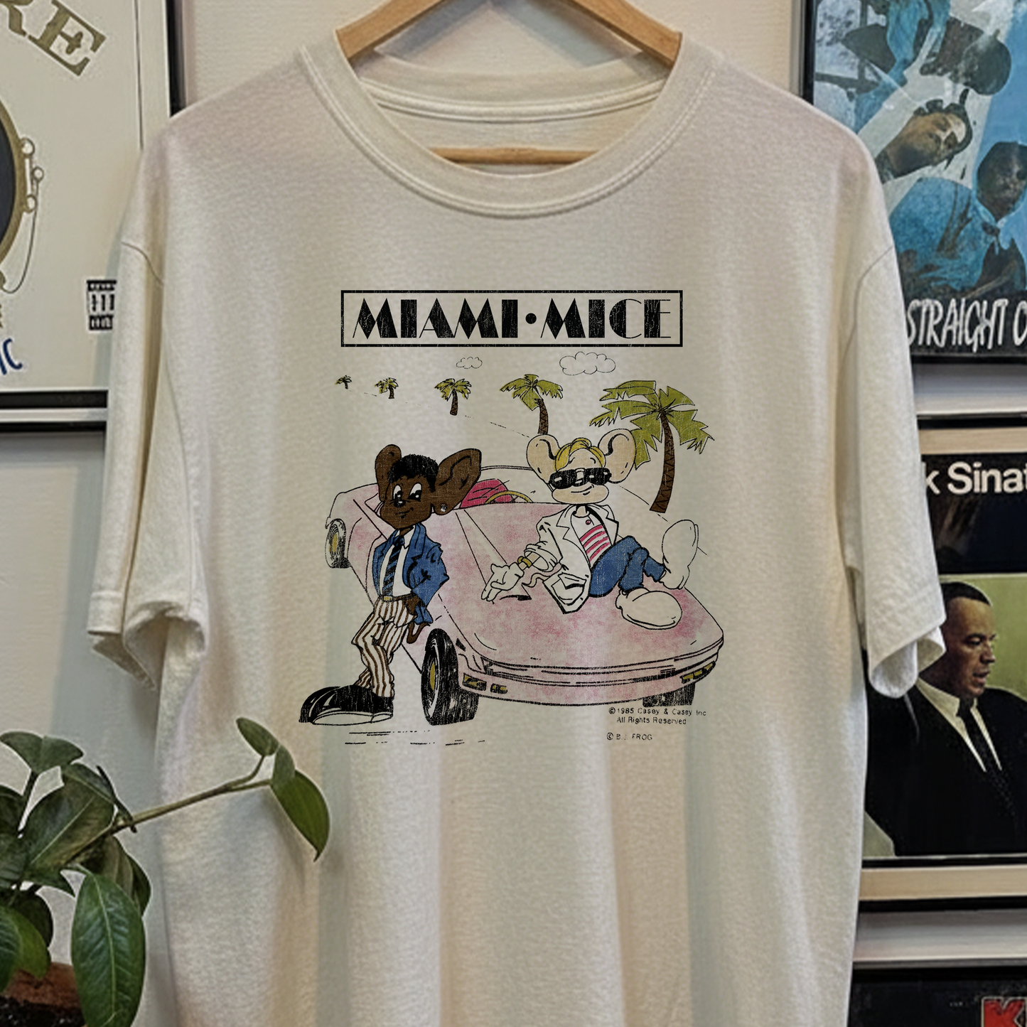 Rare Miami Mice Washed White Tee
