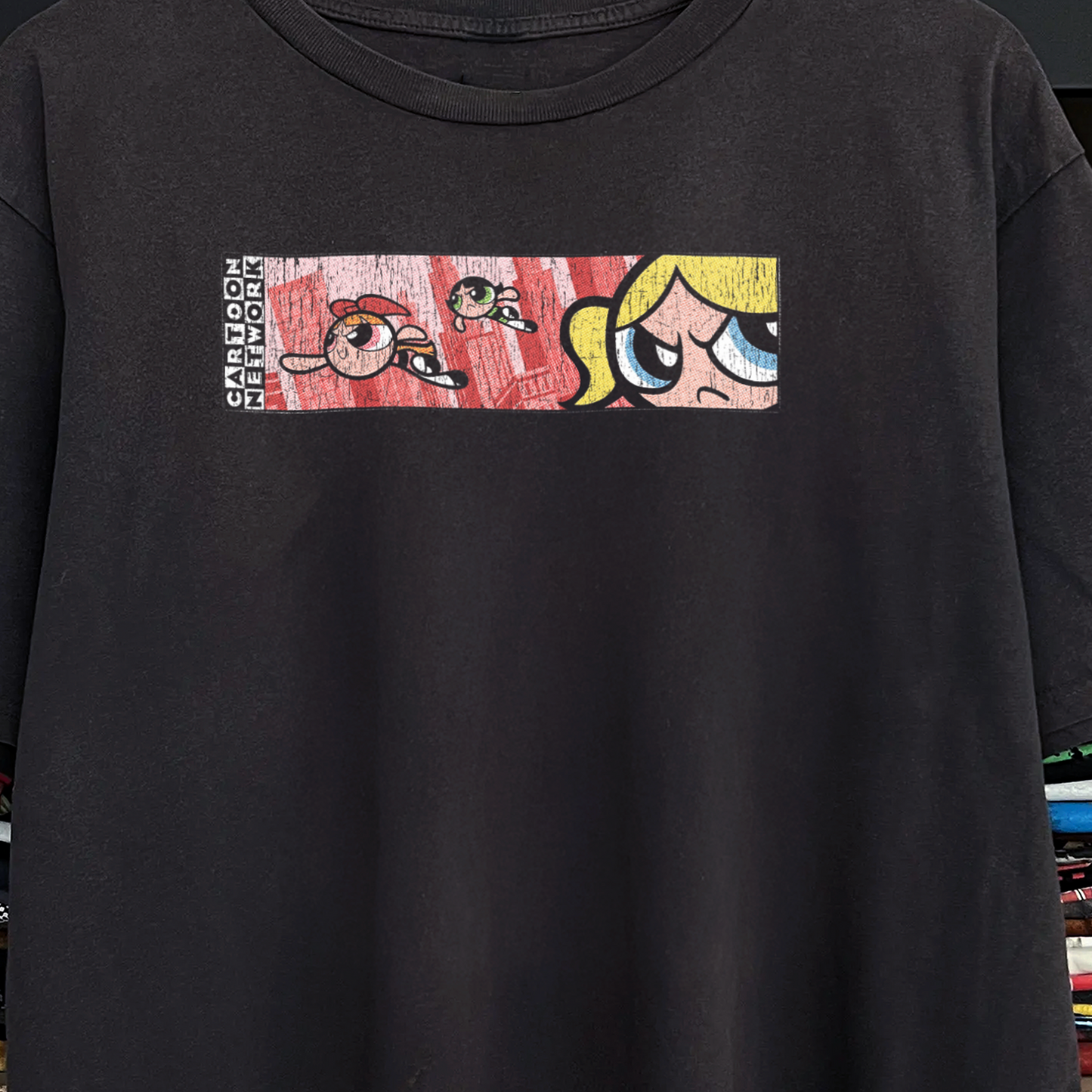 90's Powerpuff Girls Washed Black Tee