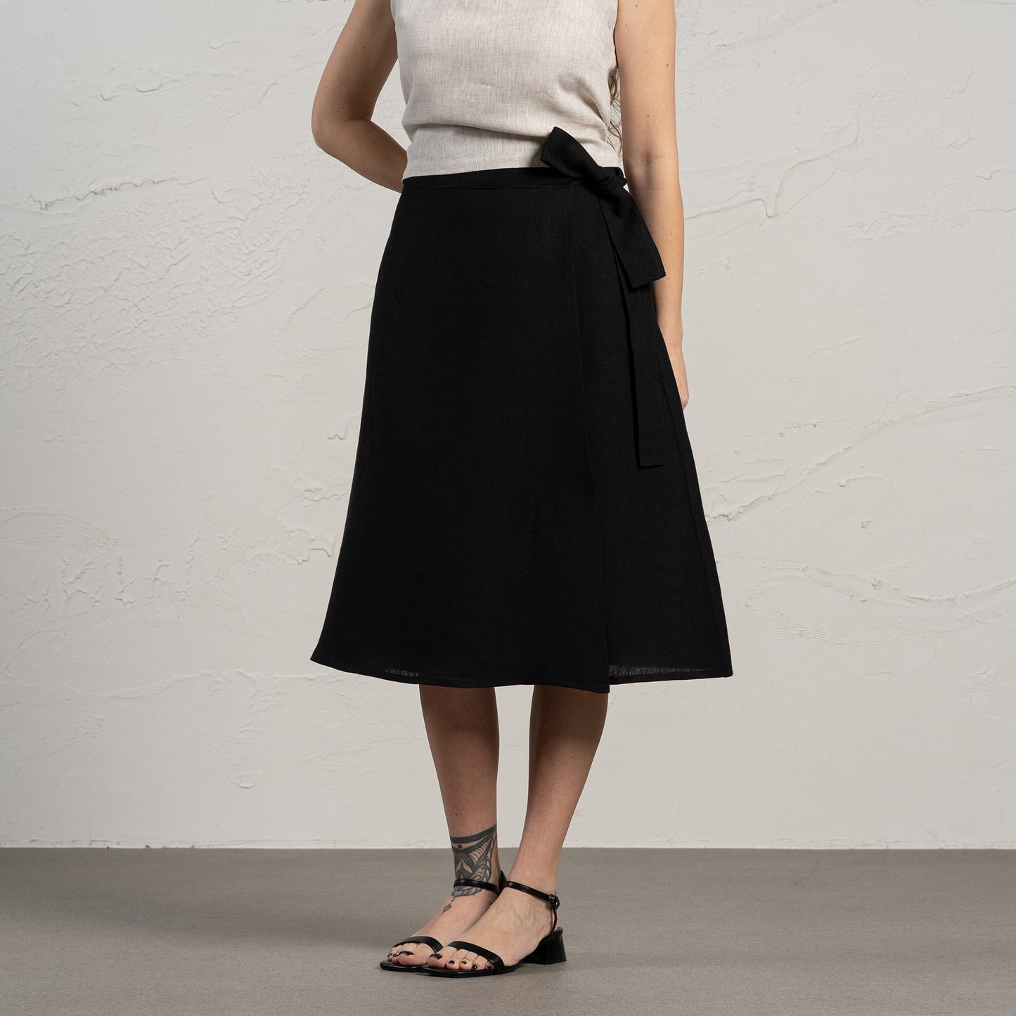 Midi Linen Wrap Skirt Beverly