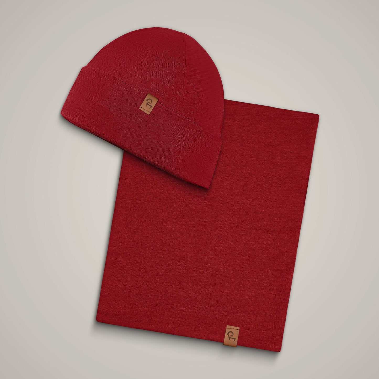 Men's Merino Beanie & Gaiter 2-Piece Royal Cherry