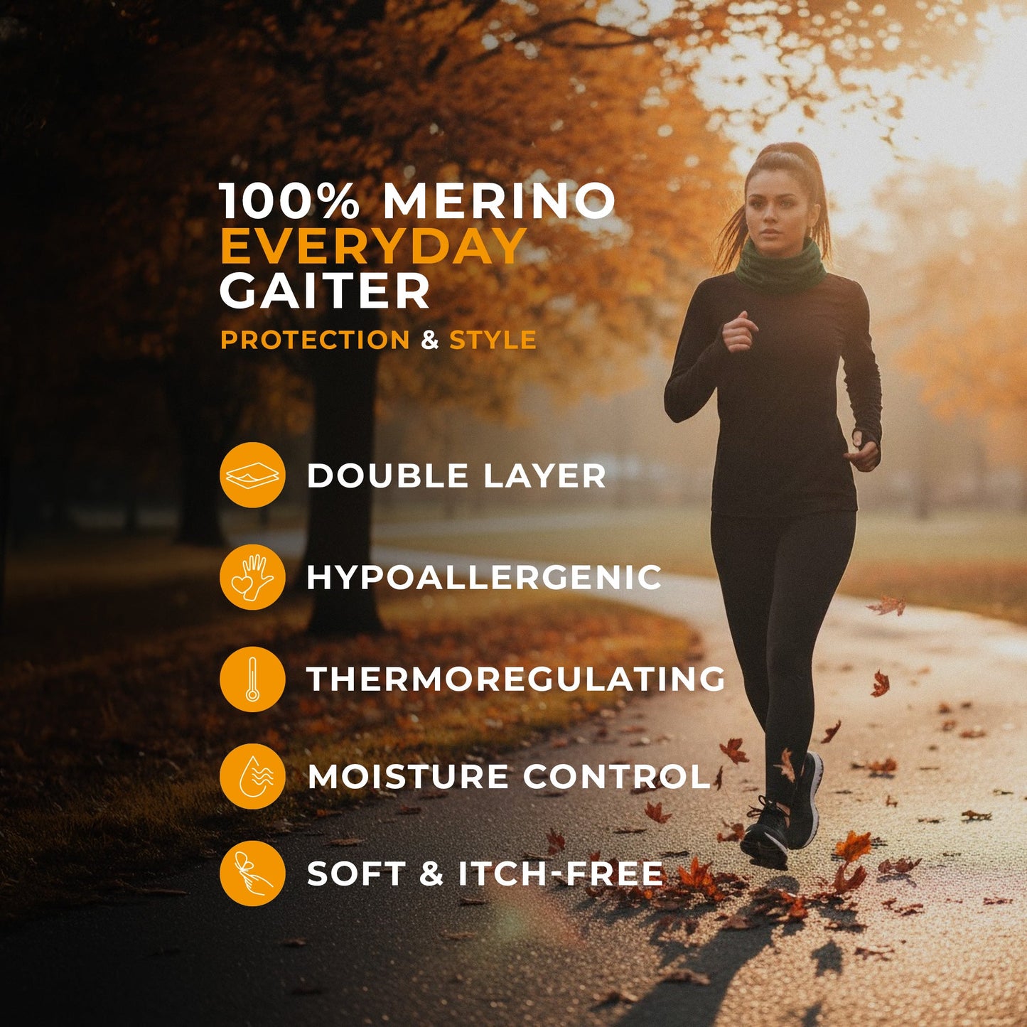 Women's Merino Running Neck Gaiter Perfect Grey