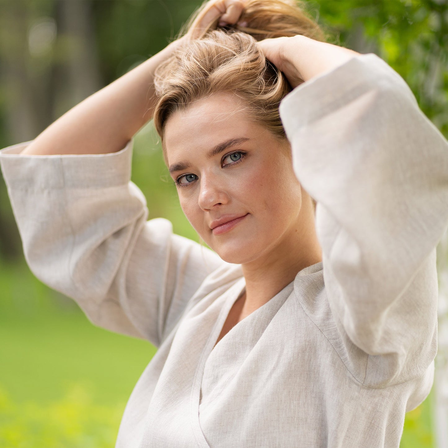 Linen Wrap Top Thea