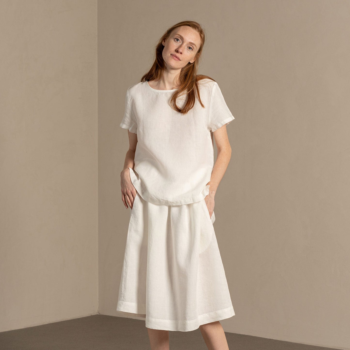 Midi Skirt Sophia Pure White