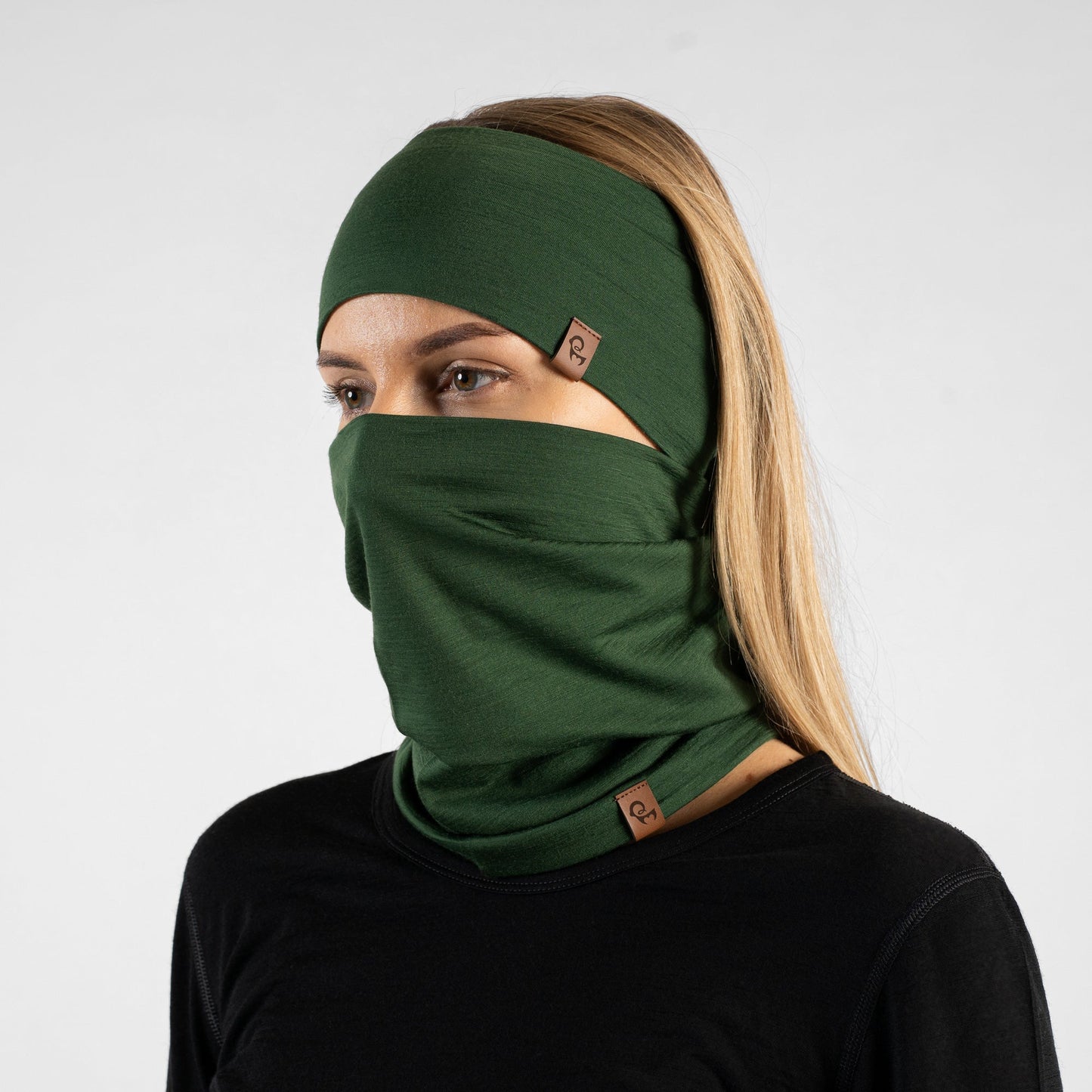 Women's Headband & Gaiter 2-Piece Dark Green