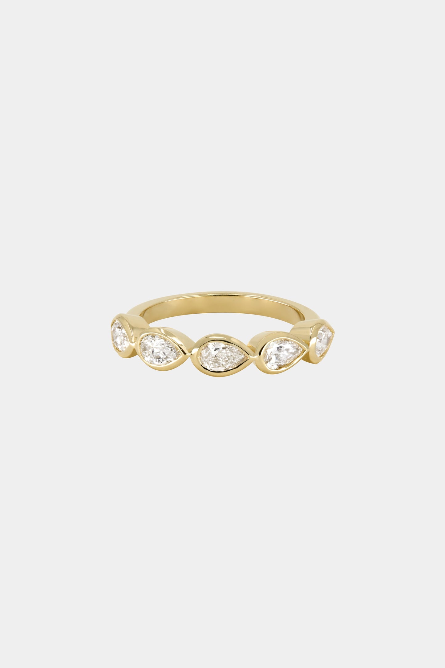 Pear Diamond Bezel Band | 18K Yellow Gold