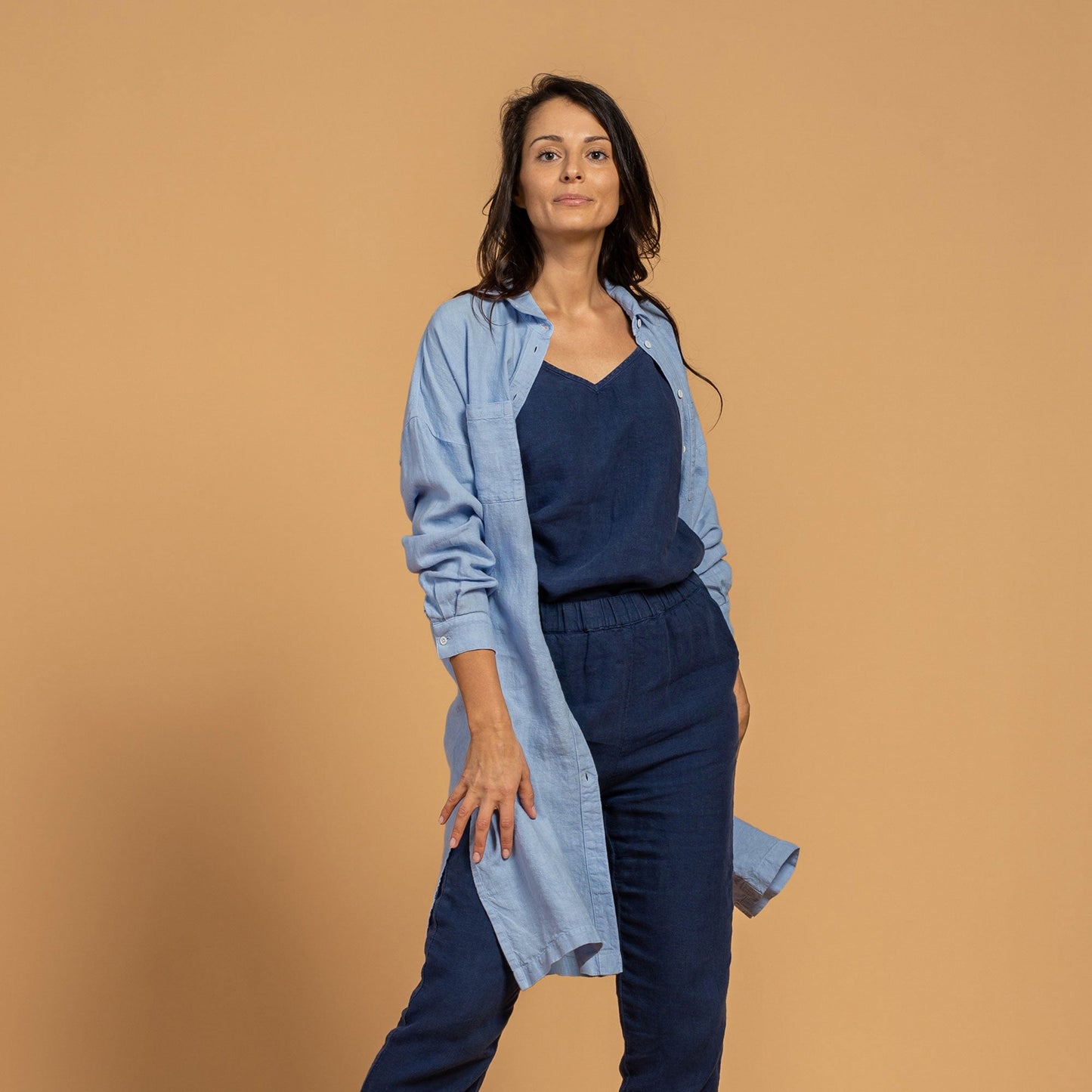 Oversize Shirt Dress Margo Cloudy Blue