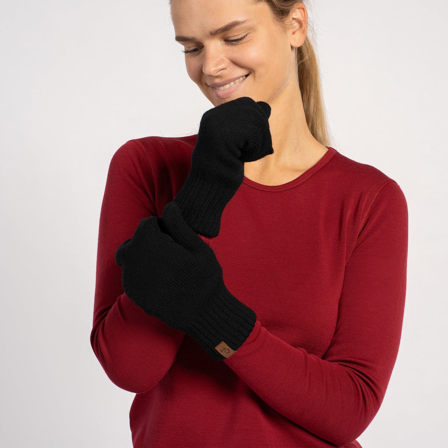 Women's Knit Merino Double Mittens