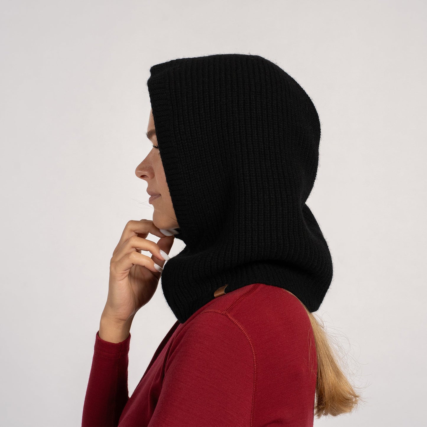 Women's Ribbed Hooded Cashmere Balaclava