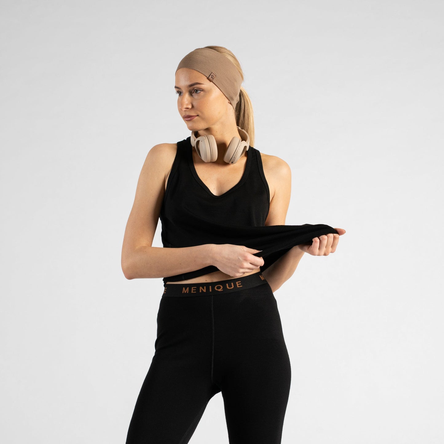Women's 100% Merino Wide Headband Beige