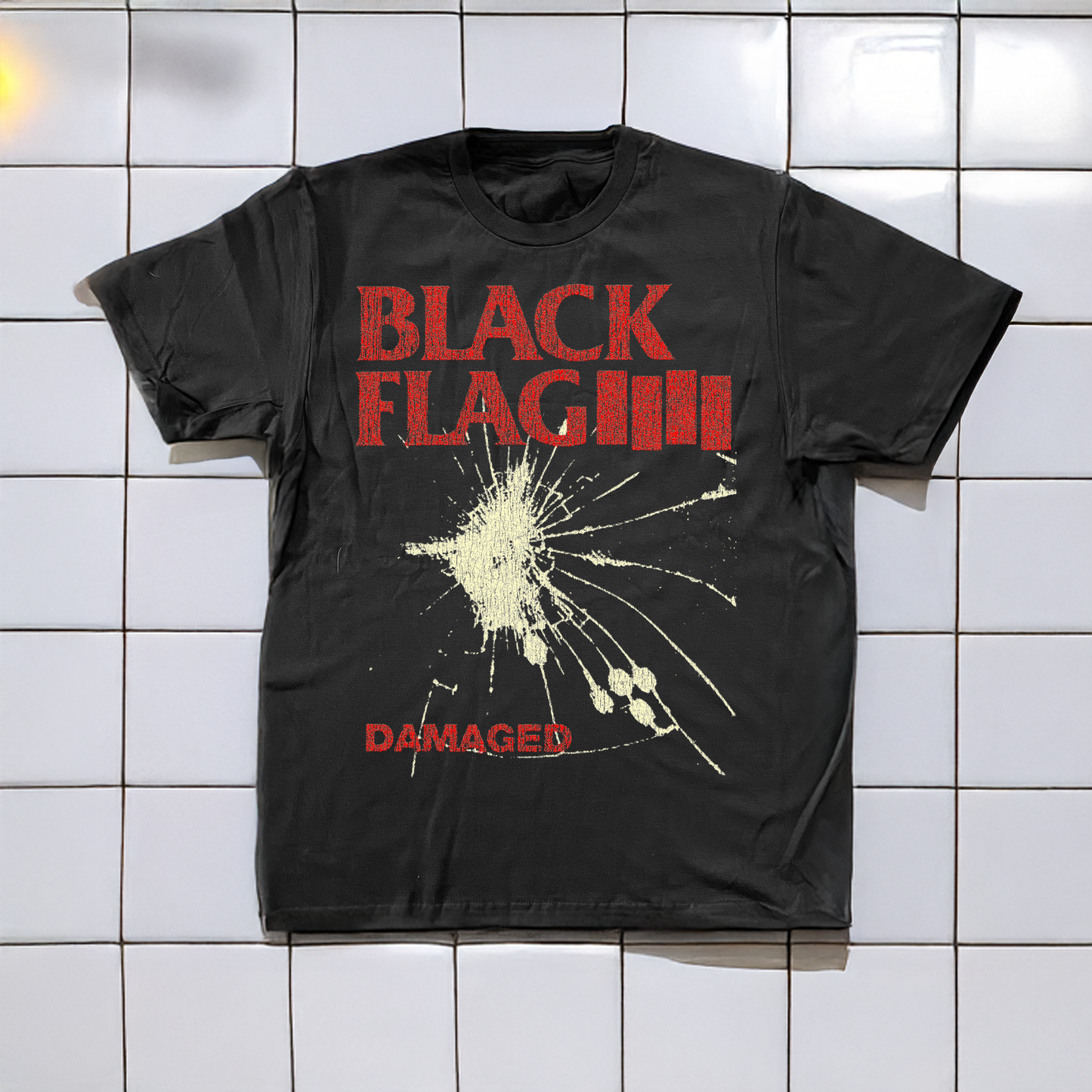 81 Damaged Black Flag Washed Black T-Shirt