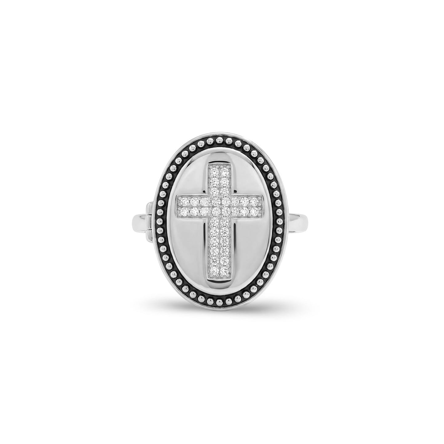 Personalized Cross Locket Ring