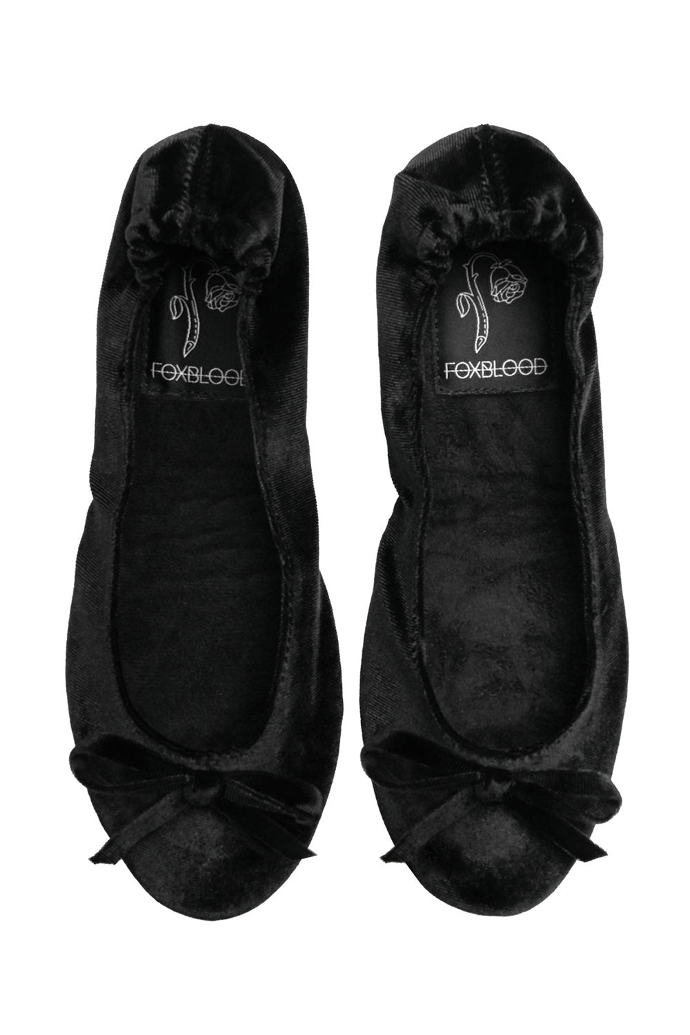 Black Velvet Folding Flats