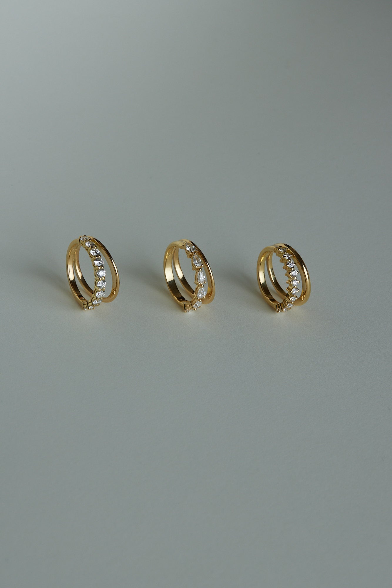 Double Band 10pt Round Diamond Ring | 18K Yellow Gold