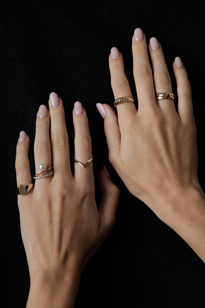 Sascha Triple Band Ring | 9K Yellow or Rose Gold