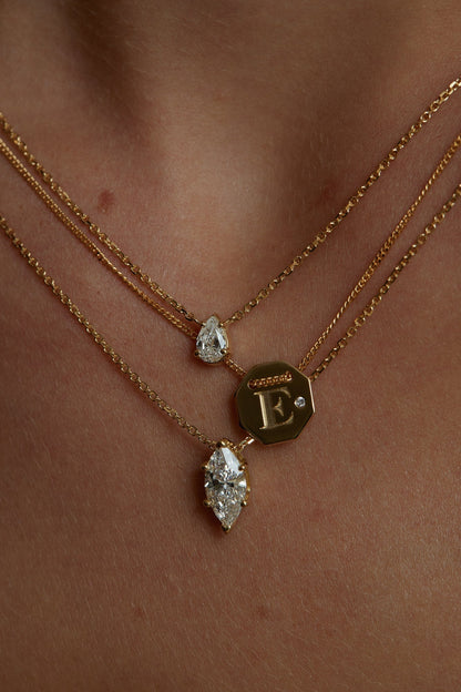 Letter Necklace | 9K Rose Gold