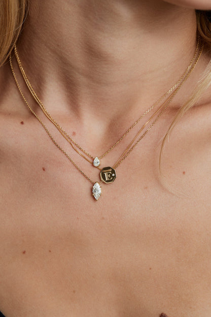 Letter Necklace | 9K White Gold