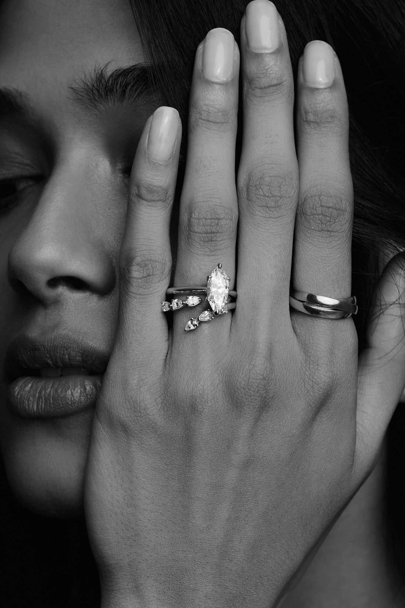 Pear Diamond Janie Wrap Ring | White Gold