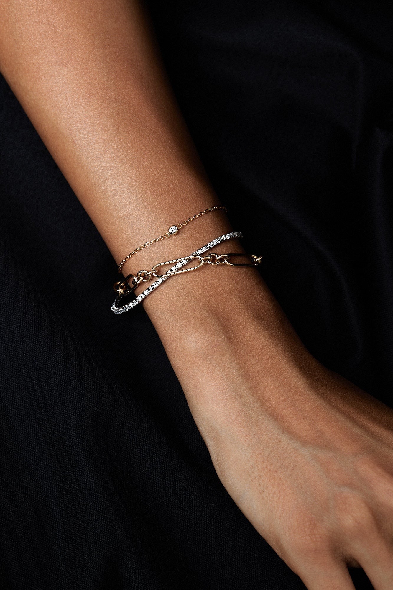 Large Lennox Bracelet | 9K Yellow or Rose Gold