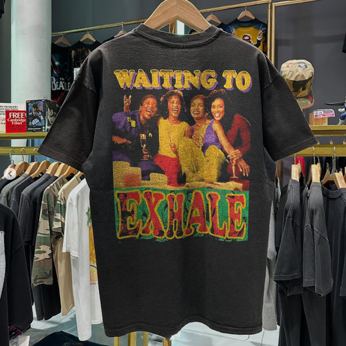 1995 Waiting To Exhale 'Whitney Houston' Rare Washed Black Rap-Tee