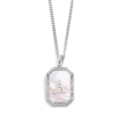 Mother Of Pearl Initial Necklace