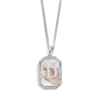 Mother Of Pearl Initial Necklace