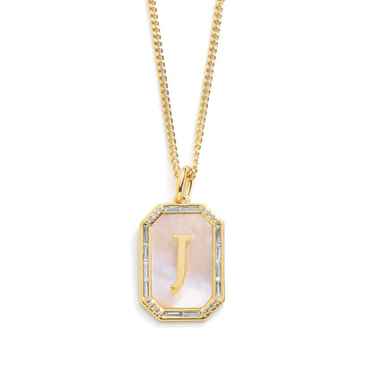 Mother Of Pearl Initial Necklace