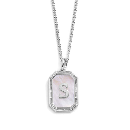 Mother Of Pearl Initial Necklace