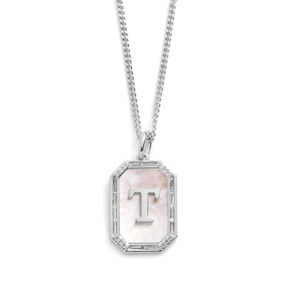 Mother Of Pearl Initial Necklace