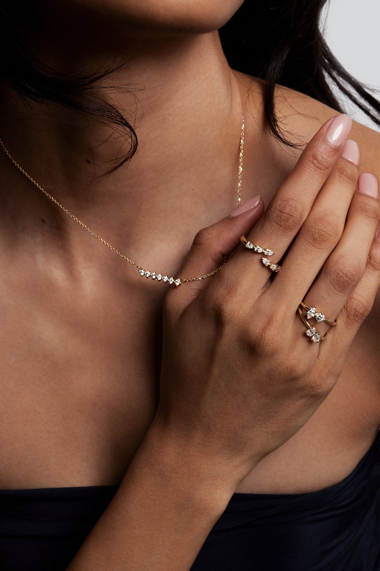 Pear and Oval Diamond Toi Et Moi Ring | 18K Yellow Gold