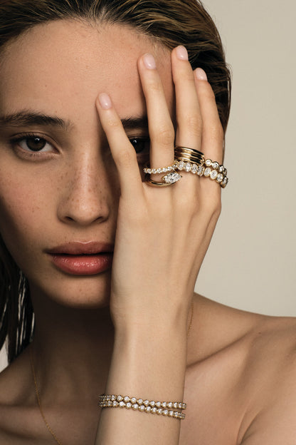 Triple Orielle Ring | 9K Yellow Gold