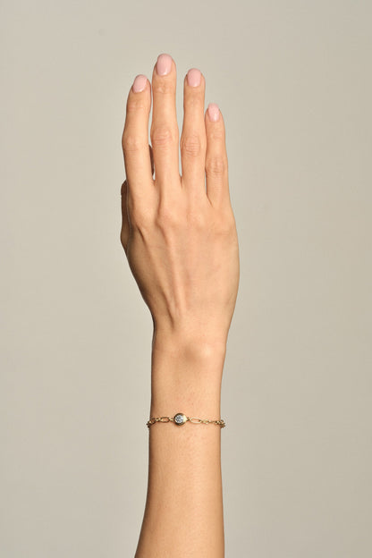 Roma Round Diamond Bracelet | 18K Yellow Gold
