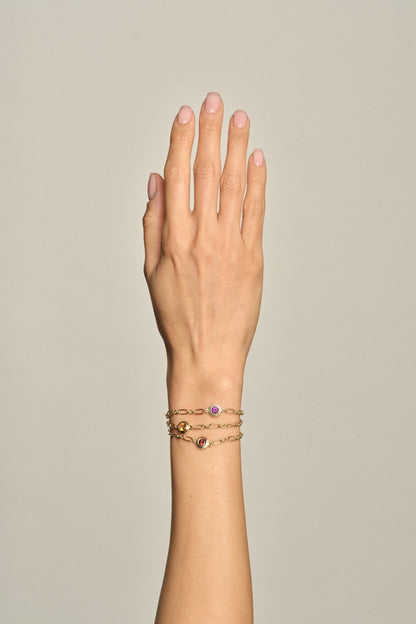 Roma Round Gemstone Bracelet | White Gold, More Options Available