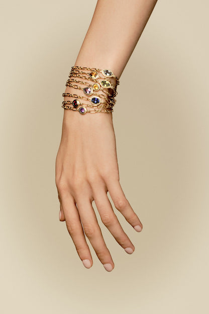 Roma Pear Gemstone Bracelet | Yellow Gold