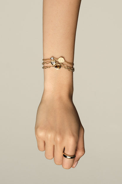 Roma Oval Gemstone Bracelet | Yellow Gold