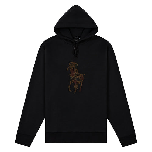 Camo Big Pony Double-Knit Hoodie | Black/Camo