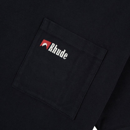 Moonlight Wolf Pocket Tee | Black/White/Red
