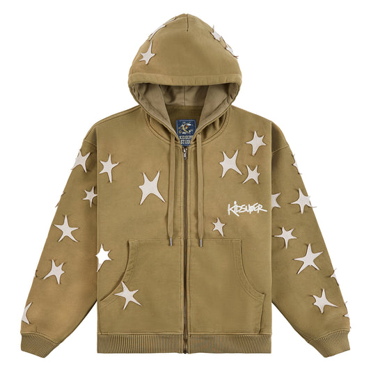 Patchwork Washed Hoodie | Green
