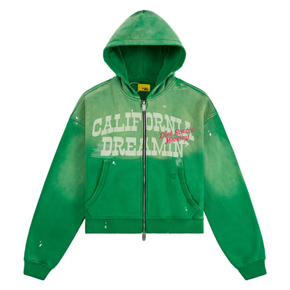 California Dreaming Full Zip Hoodie | Green