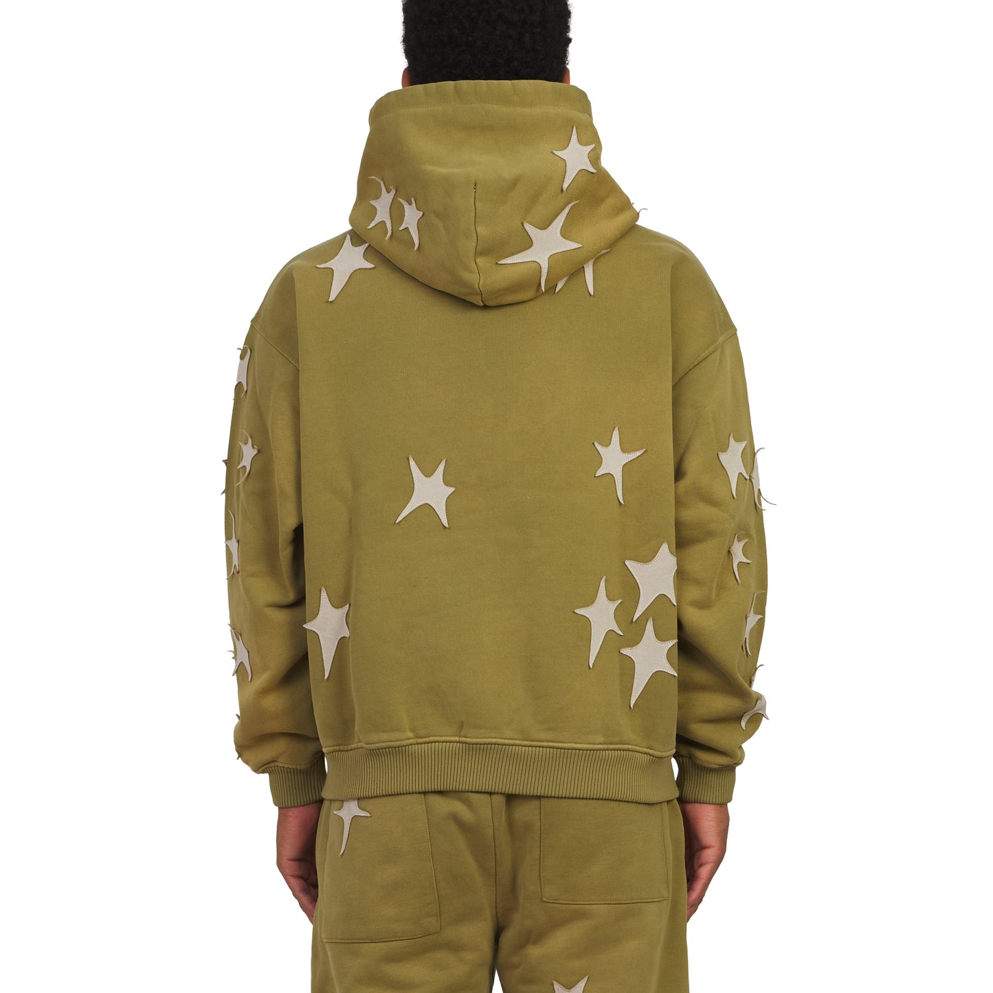 Patchwork Washed Hoodie | Green