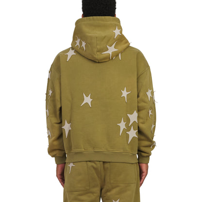 Patchwork Washed Hoodie | Green