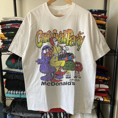 Rare '87 McDonald's Carnival Party Washed White Tee