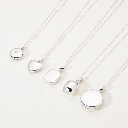 Silver Small Heart Locket Necklace