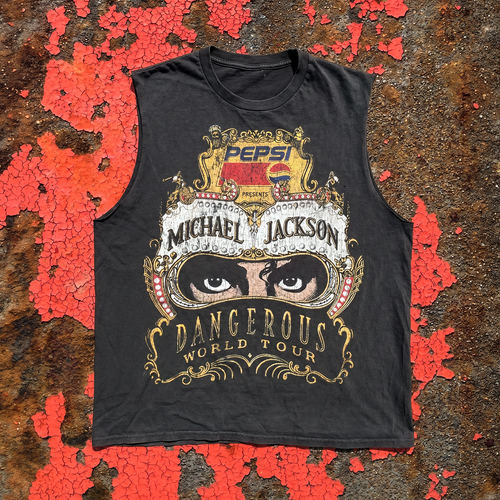 Michael Jackson's Dangerous 90's - Vintage Cut-Off Black T-Shirt