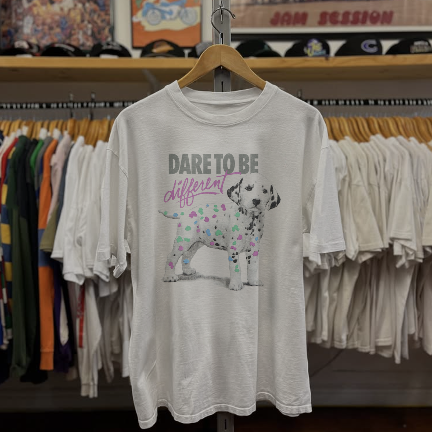 90s Dare To Be Different Washed White Tee
