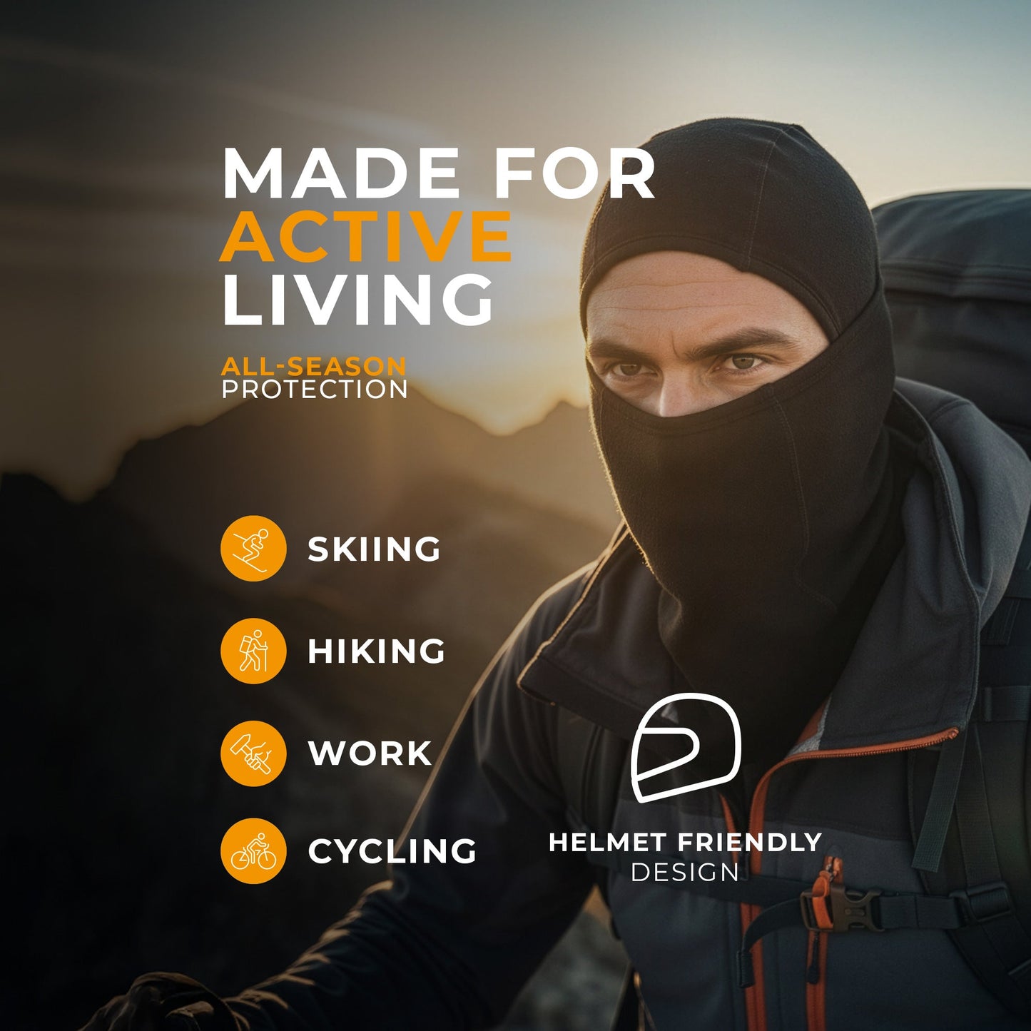 Men's 100% Merino Wool Face Cover Balaclava
