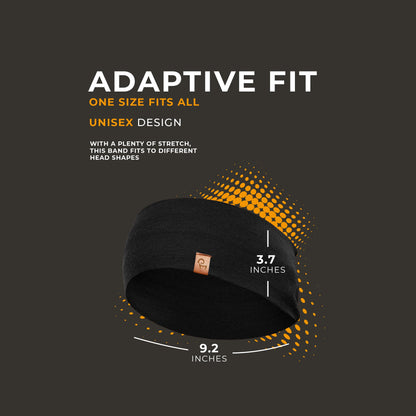 Women's Merino Functional Headband Black