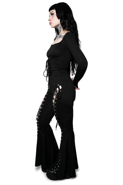 Alice Lace-Up Flare Pants