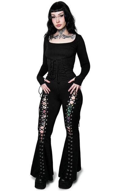 Alice Lace-Up Flare Pants