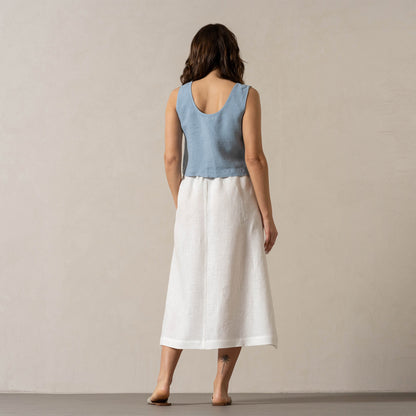 Linen Crop Top Ana Cloudy Blue