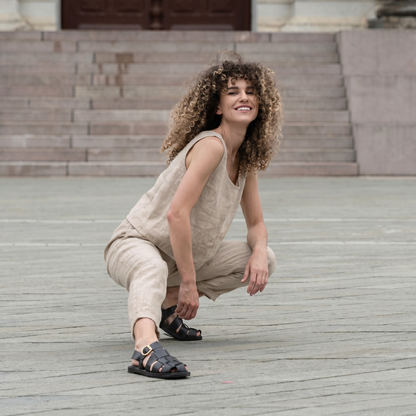 Linen Crop Top & Pants 2-Piece